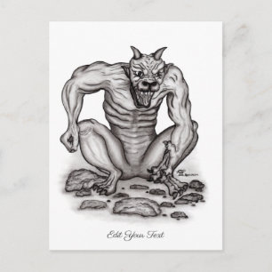 Cartão Postal Criatura comum - Troll, Golem e Diabo