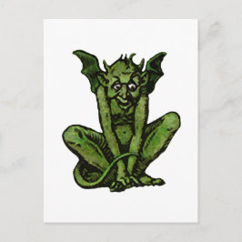 Cartão Postal Criatura de Demônio Fantasia do Duende Verde Gótic