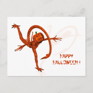 Cartão Postal Criatura De Halloween De Pumpkin Galáxico