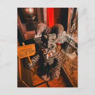 Cartão Postal Criatura Excêntrica de Taxidermia com Sinal de Rar