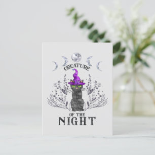 Cartão Postal Criaturas da Noite - Gato Negro Halloween