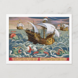 Cartão Postal Criaturas do mar de caça, prato 84 de "Venationes