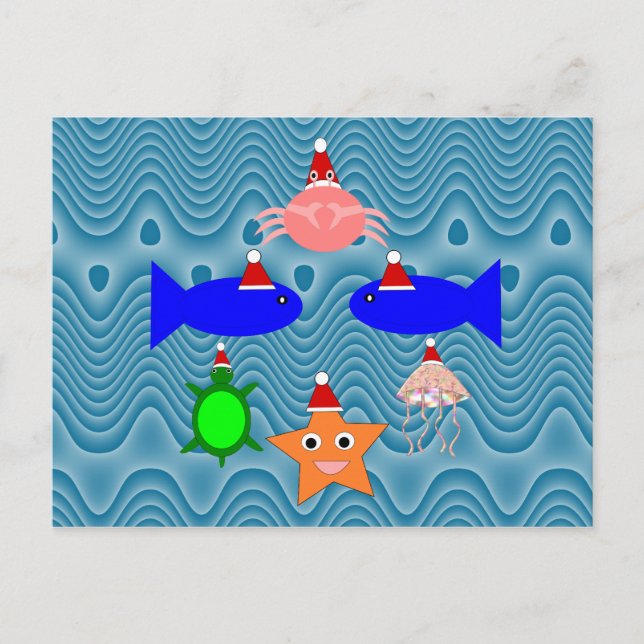 Cartão Postal Criaturas do Mar de Natal (Frente)