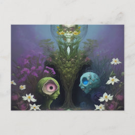 Cartão Postal Criaturas Estranhas No Rio Da Fantasia Surreal