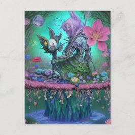Cartão Postal Criaturas Místicas de Florestas - Garota Surrealis