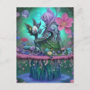 Cartão Postal Criaturas Místicas de Florestas - Garota Surrealis