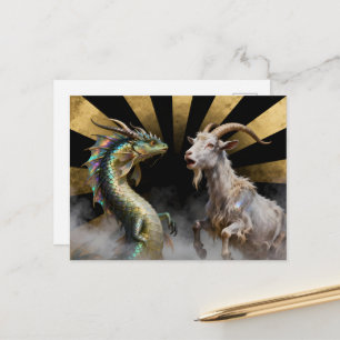 Cartão Postal Criaturas Mitológicas de Cabra-Dragão Surpreendida