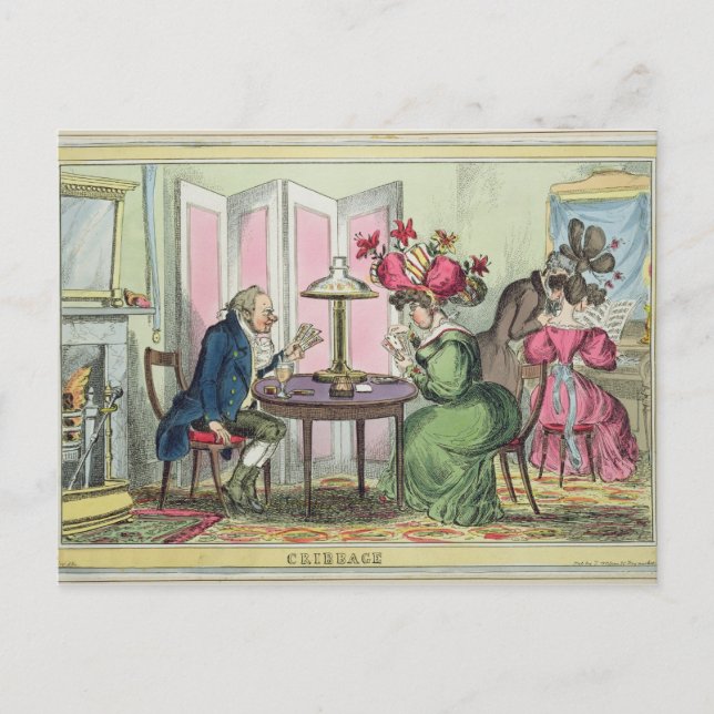 Cartão Postal Cribbage, publicado por Thomas McLean, Londres (co (Frente)