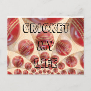 Cartão Postal Cricket My Life I love Cricket sport Postcards