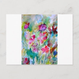 Cartão Postal CricketDiane Flower Garden Watercolor Abstrato