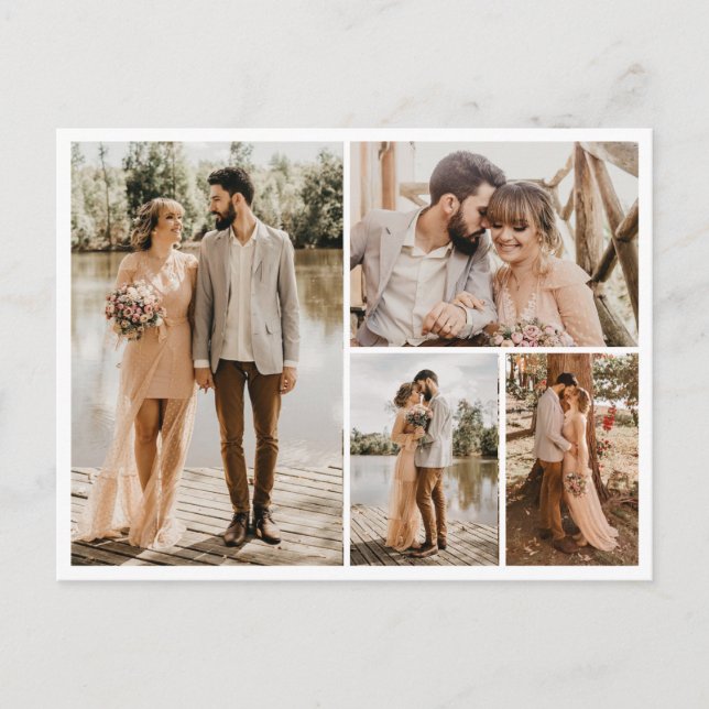 Cartão Postal Crie a sua própria colagem de 4 fotos (Frente)