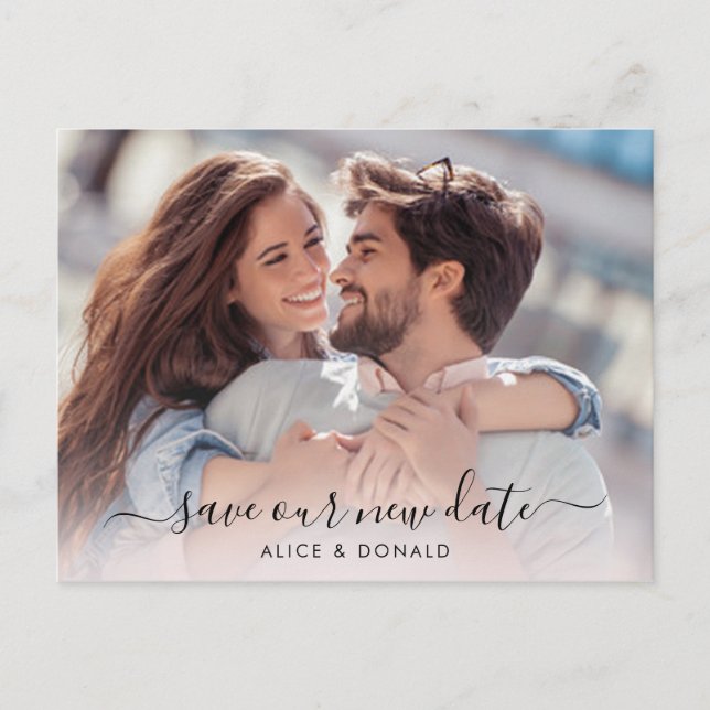 Cartão Postal Crie a sua própria mudança de data de casamento fo (Frente)