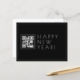 Cartão Postal Crie instantaneamente código QR Feliz Ano Novo E