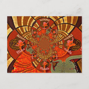 Cartão Postal Crie o seu único Design de arte africana Girafa