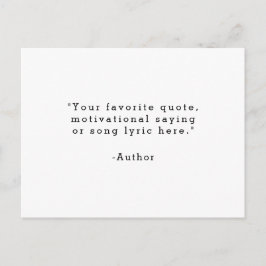 Cartão Postal Crie seu próprio cartão-postal de saudação de cota