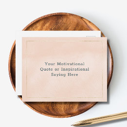 Cartão Postal Crie Seu Próprio Citação Motivacional Rosa Bege Do