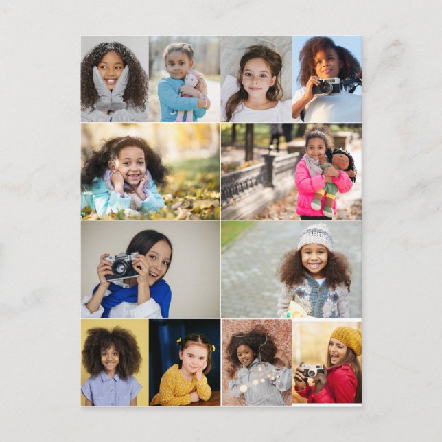 Cartão Postal Crie seu próprio colagem de 12 fotos (Frente)