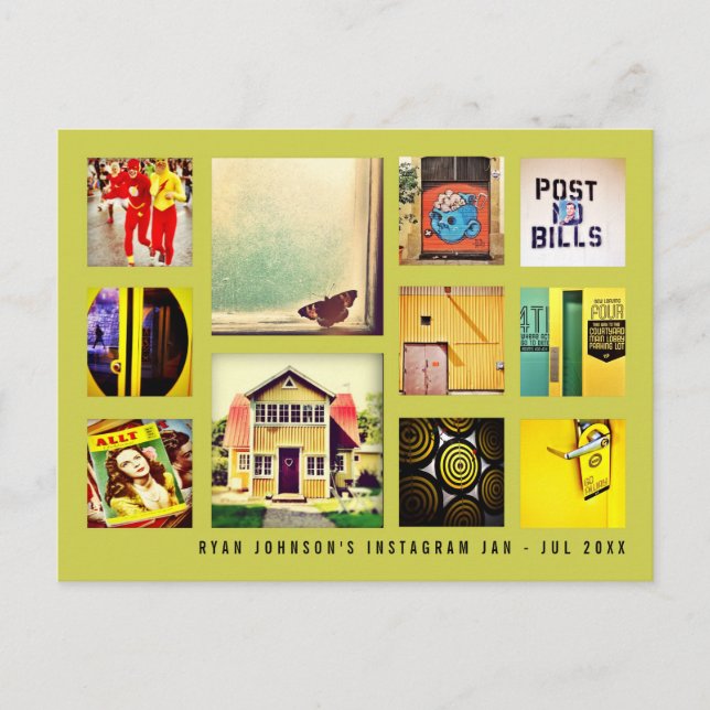 Cartão Postal Crie Seu Próprio Colagem de Fotos Quadradas para I (Frente)