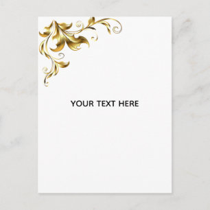 Cartão Postal Crie seu próprio elegante dourado branco