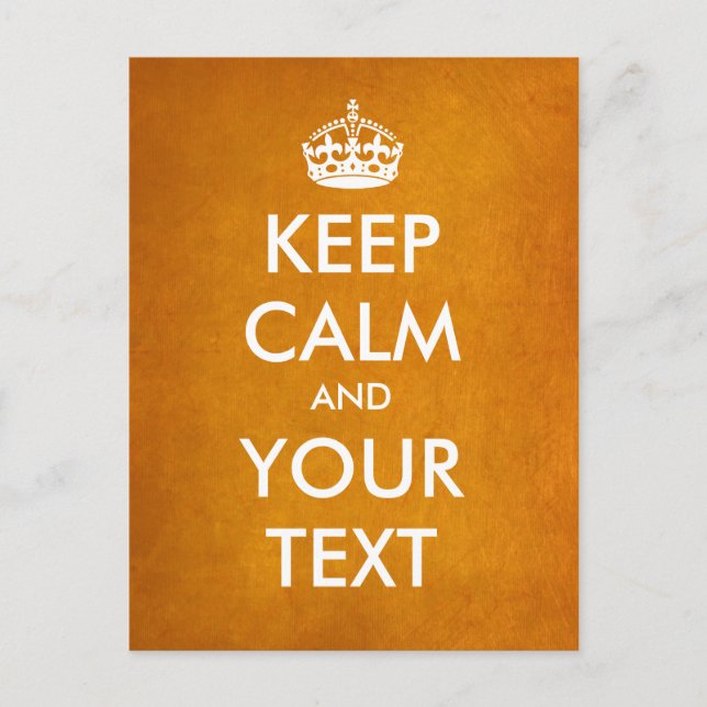 Cartão Postal Crie seu próprio "Keep Calm & Carry On" (folha de  (Frente)