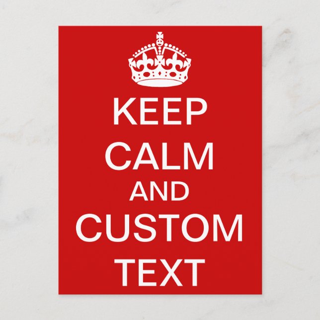 Cartão Postal Crie seu próprio Keep Calm e Continue Personalizad (Frente)