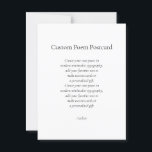 Cartão Postal Crie seu próprio poema personalizado<br><div class="desc">Crie seus próprios postais poemas com sua literatura favorita ou citação em tipografia moderna minimalista. Adicione seu próprio texto para criar cartões personalizados ou presente personalizado exclusivo.</div>