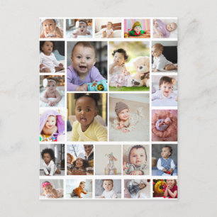 Cartão Postal Crie seu próprio pôster de colagem de 25 fotos