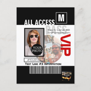 Cartão Postal Crie seu próprio VIP Pass 8 maneiras de personaliz