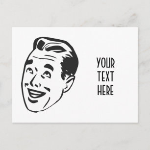 CARTÃO POSTAL CRIE SEUS PRÓPRIOS PRESENTES DE CABEÇA DO HOMEM FE