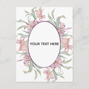 Cartão Postal Crie Sua Própria Borda Floral Colorida