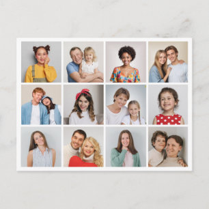 Cartão Postal Crie Sua Própria Colagem de 12 Fotos
