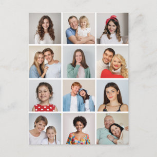 Cartão Postal Crie Sua Própria Colagem de 12 Fotos