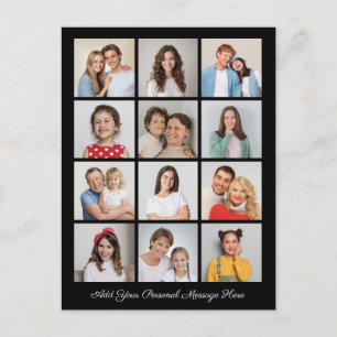 Cartão Postal Crie Sua Própria Colagem de 12 Fotos Adicione Seu