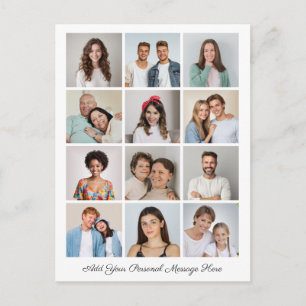 Cartão Postal Crie Sua Própria Colagem de 12 Fotos Adicione Seu