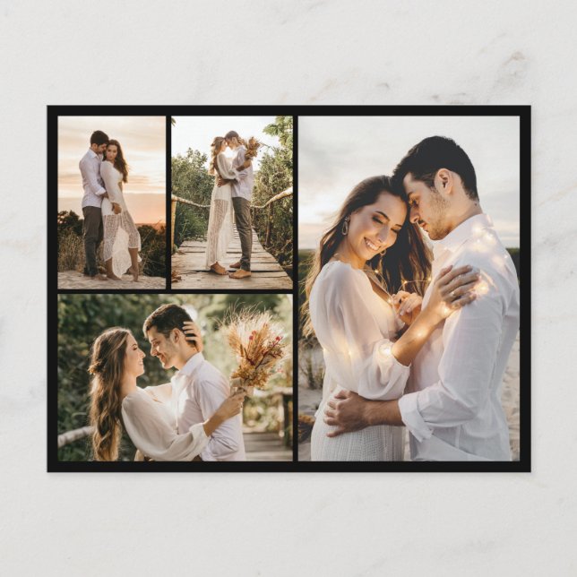 Cartão Postal Crie Sua Própria Colagem de 4 Fotos (Frente)