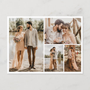 Cartão Postal Crie Sua Própria Colagem de 4 Fotos