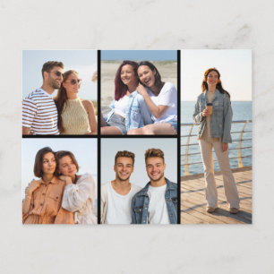 Cartão Postal Crie Sua Própria Colagem de 5 Fotos