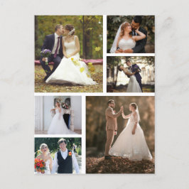 Cartão Postal Crie Sua Própria Colagem de 6 Fotos de Casamento