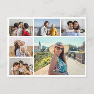 Cartão Postal Crie Sua Própria Colagem de 6 Fotos Editável por C