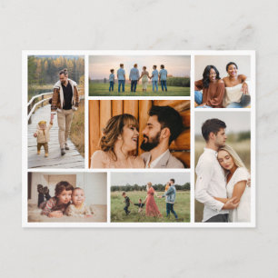 Cartão Postal Crie Sua Própria Colagem de 7 Fotos