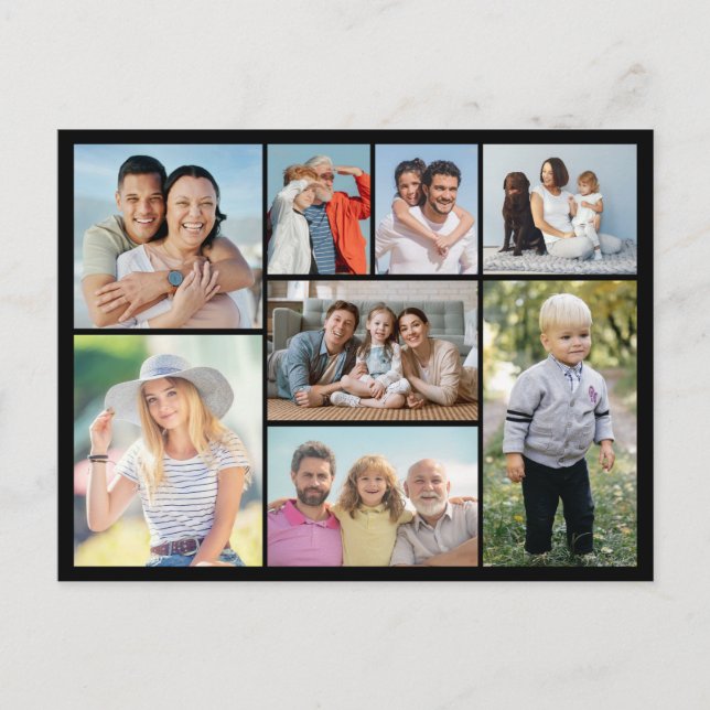 Cartão Postal Crie sua própria colagem de 8 fotos (Frente)