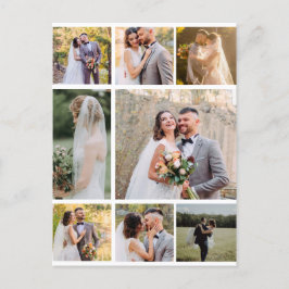 Cartão Postal Crie Sua Própria Colagem de 8 Fotos de Casamento