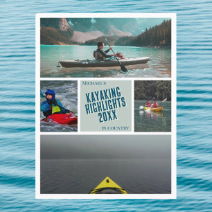 Cartão Postal Crie sua própria foto de destaque do kayak kayakin