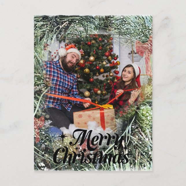Cartão Postal Crie sua própria foto personalizada Feliz Natal (Frente)