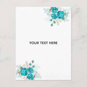 Cartão Postal Crie Sua Própria Rosa Azul Elegante