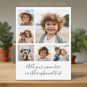 Cartão Postal Crie uma Colagem de Fotos Personalizada com 6 Foto