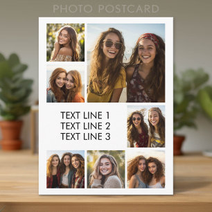 Cartão Postal Crie uma Colagem de Fotos Personalizada com 7 Foto