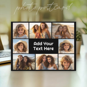 Cartão Postal Crie uma Colagem de Fotos Personalizada com 8 Foto