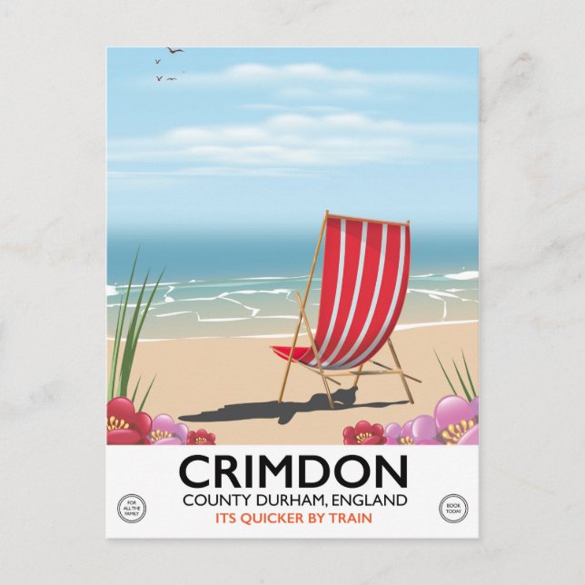 Cartão Postal Crimdon, Condado de Durham, Inglaterra. (Frente)