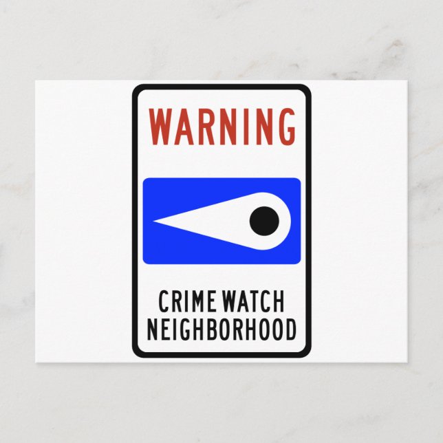 Cartão Postal Crime Watch Neighhood Highway Sign (Frente)